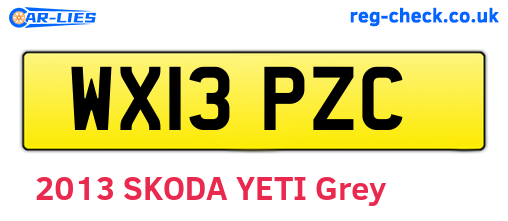 WX13PZC are the vehicle registration plates.