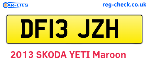 DF13JZH are the vehicle registration plates.