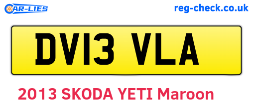 DV13VLA are the vehicle registration plates.