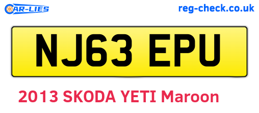 NJ63EPU are the vehicle registration plates.