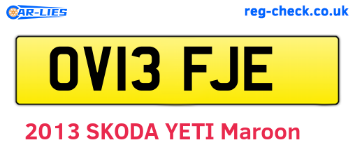 OV13FJE are the vehicle registration plates.