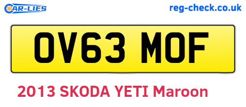 OV63MOF are the vehicle registration plates.