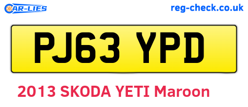 PJ63YPD are the vehicle registration plates.