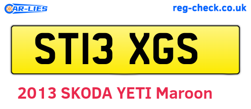 ST13XGS are the vehicle registration plates.