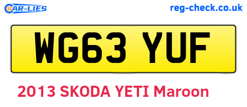 WG63YUF are the vehicle registration plates.