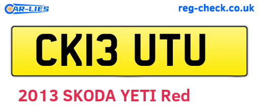 CK13UTU are the vehicle registration plates.
