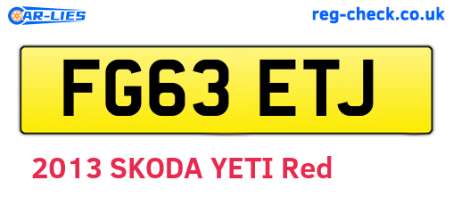 FG63ETJ are the vehicle registration plates.