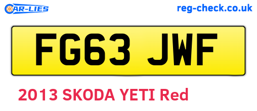 FG63JWF are the vehicle registration plates.