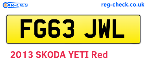FG63JWL are the vehicle registration plates.