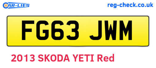 FG63JWM are the vehicle registration plates.