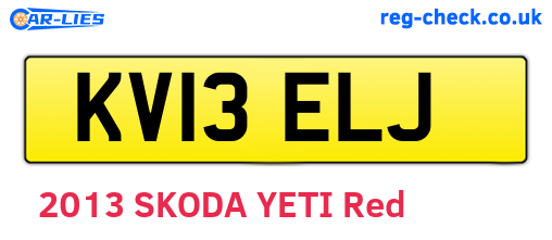 KV13ELJ are the vehicle registration plates.