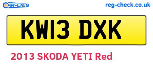 KW13DXK are the vehicle registration plates.