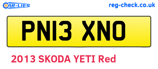 PN13XNO are the vehicle registration plates.
