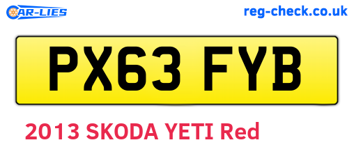 PX63FYB are the vehicle registration plates.