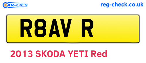 R8AVR are the vehicle registration plates.