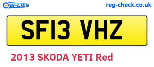 SF13VHZ are the vehicle registration plates.