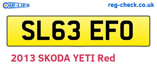 SL63EFO are the vehicle registration plates.