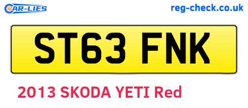 ST63FNK are the vehicle registration plates.