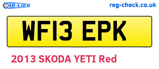 WF13EPK are the vehicle registration plates.