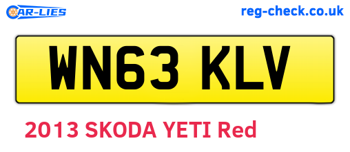 WN63KLV are the vehicle registration plates.