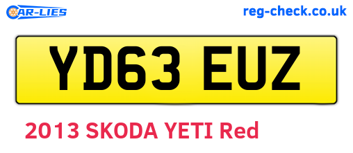 YD63EUZ are the vehicle registration plates.