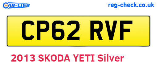 CP62RVF are the vehicle registration plates.