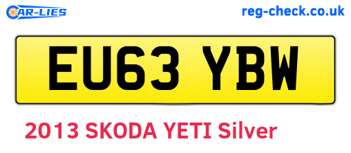 EU63YBW are the vehicle registration plates.