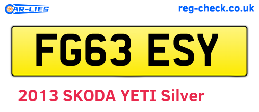 FG63ESY are the vehicle registration plates.