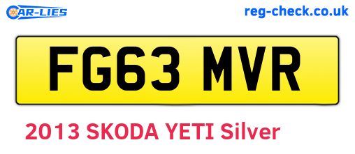 FG63MVR are the vehicle registration plates.