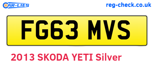 FG63MVS are the vehicle registration plates.
