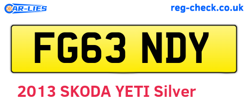 FG63NDY are the vehicle registration plates.
