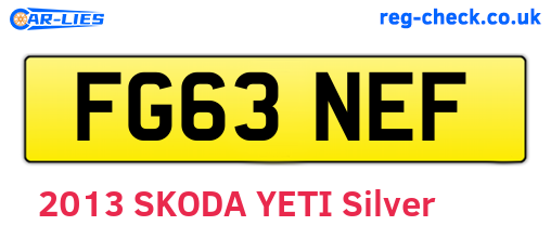 FG63NEF are the vehicle registration plates.