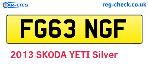 FG63NGF are the vehicle registration plates.