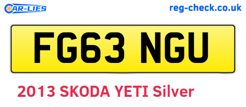 FG63NGU are the vehicle registration plates.