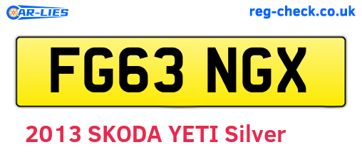 FG63NGX are the vehicle registration plates.
