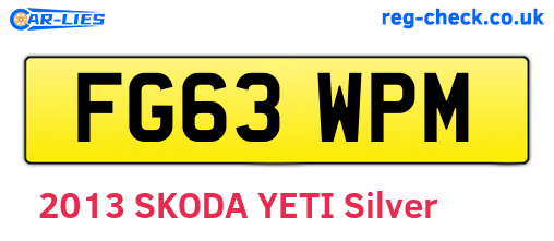 FG63WPM are the vehicle registration plates.