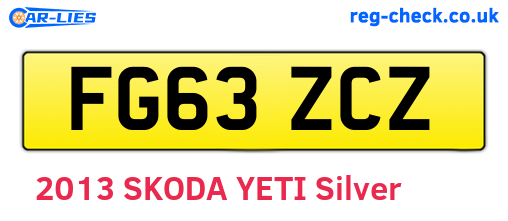 FG63ZCZ are the vehicle registration plates.