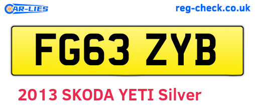 FG63ZYB are the vehicle registration plates.