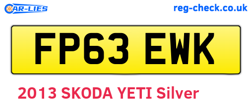 FP63EWK are the vehicle registration plates.