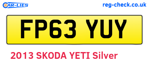 FP63YUY are the vehicle registration plates.