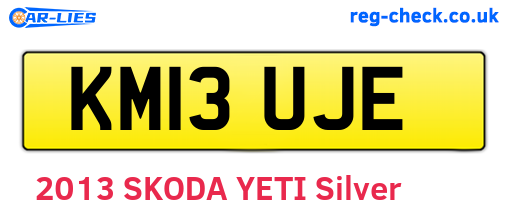 KM13UJE are the vehicle registration plates.