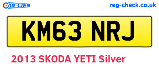 KM63NRJ are the vehicle registration plates.