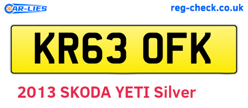 KR63OFK are the vehicle registration plates.