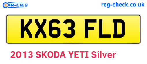 KX63FLD are the vehicle registration plates.