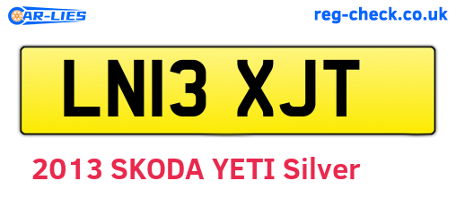 LN13XJT are the vehicle registration plates.