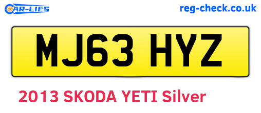 MJ63HYZ are the vehicle registration plates.