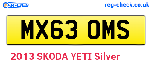 MX63OMS are the vehicle registration plates.