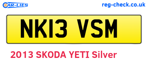 NK13VSM are the vehicle registration plates.