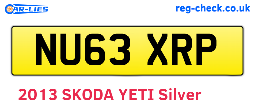 NU63XRP are the vehicle registration plates.