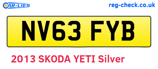 NV63FYB are the vehicle registration plates.